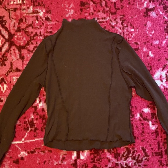 grey bandit brown rubbed mock neck - Picture 2 of 2